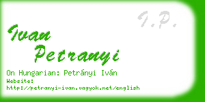 ivan petranyi business card